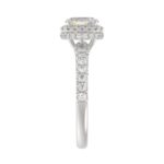 18K WHITE GOLD 1 1/4CT ROUND/OVAL DIAMOND LADIES RING(CENTER STONE OVAL DIAMOND 3/4 CT) - Image 5