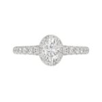18K WHITE GOLD 1 1/4CT ROUND/OVAL DIAMOND LADIES RING(CENTER STONE OVAL DIAMOND 3/4 CT) - Image 6
