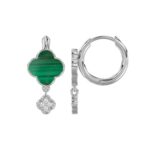 18K WHITE GOLD 1/10CT ROUND DIAMOND LADIES EARRINGS - Image 2