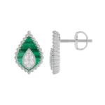 18K WHITE GOLD 1/10CT ROUND DIAMOND LADIES EARRINGS - Image 2