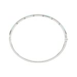 18K WHITE GOLD 1/2CT ROUND DIAMOND LADIES BANGLE (CELESTE BLUE ENAMEL) - Image 2
