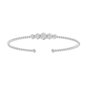 18K WHITE GOLD 1/3CT ROUND DIAMOND LADIES BANGLE