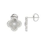 18K WHITE GOLD 1/3CT ROUND DIAMOND LADIES EARRINGS - Image 2