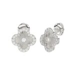 18K WHITE GOLD 1/3CT ROUND DIAMOND LADIES EARRINGS - Image 3