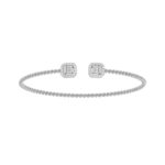 18K WHITE GOLD 1/3CT ROUND/BAGUETTE DIAMOND LADIES BANGLE