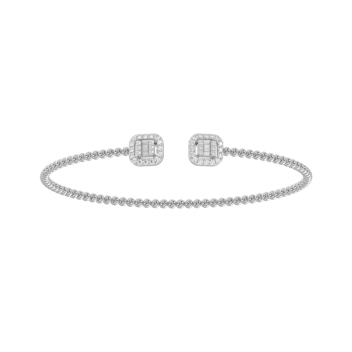 19223710_VA23733W-1201x1201.jpg 18K WHITE GOLD 1/3CT ROUND/BAGUETTE DIAMOND LADIES BANGLE - Image 1
