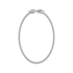 18K WHITE GOLD 1/3CT ROUND/BAGUETTE DIAMOND LADIES BANGLE - Image 5