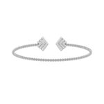 18K WHITE GOLD 1/4CT ROUND DIAMOND LADIES BANGLE