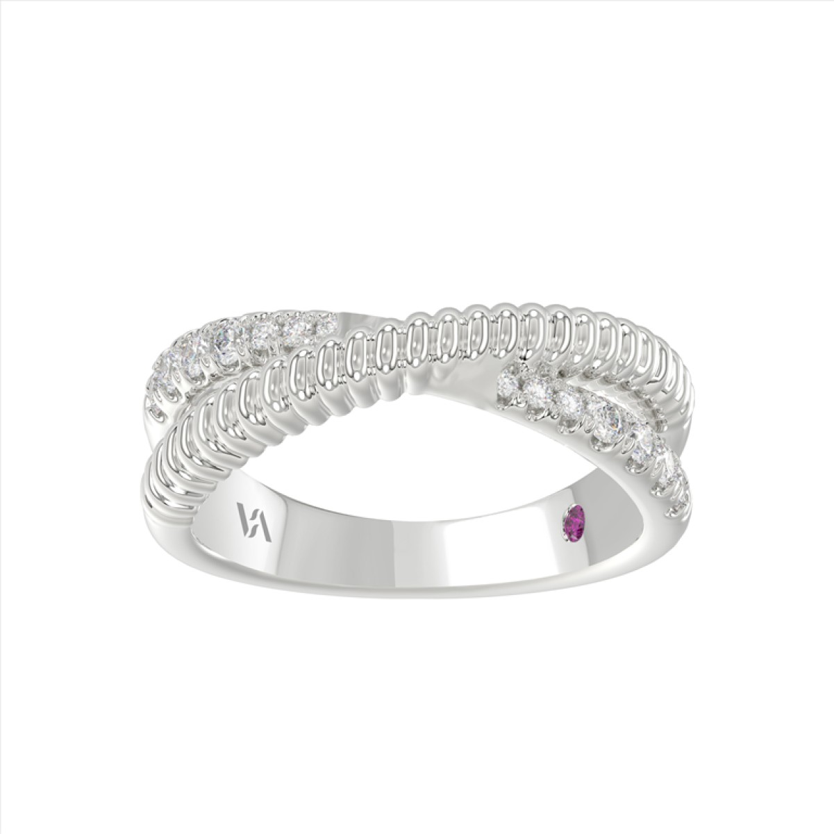 19223720_VA25564W-1201x1201.jpg 18K WHITE GOLD 1/4CT ROUND DIAMOND LADIES RING - Image 1