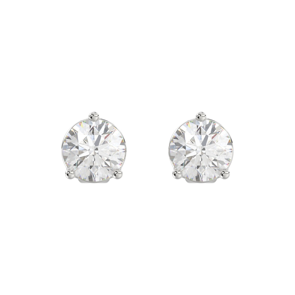 19223721_VA22059W-1201x1201.jpg 18K WHITE GOLD 1/4CT ROUND DIAMOND LADIES SOLITAIRE EARRINGS - Image 1
