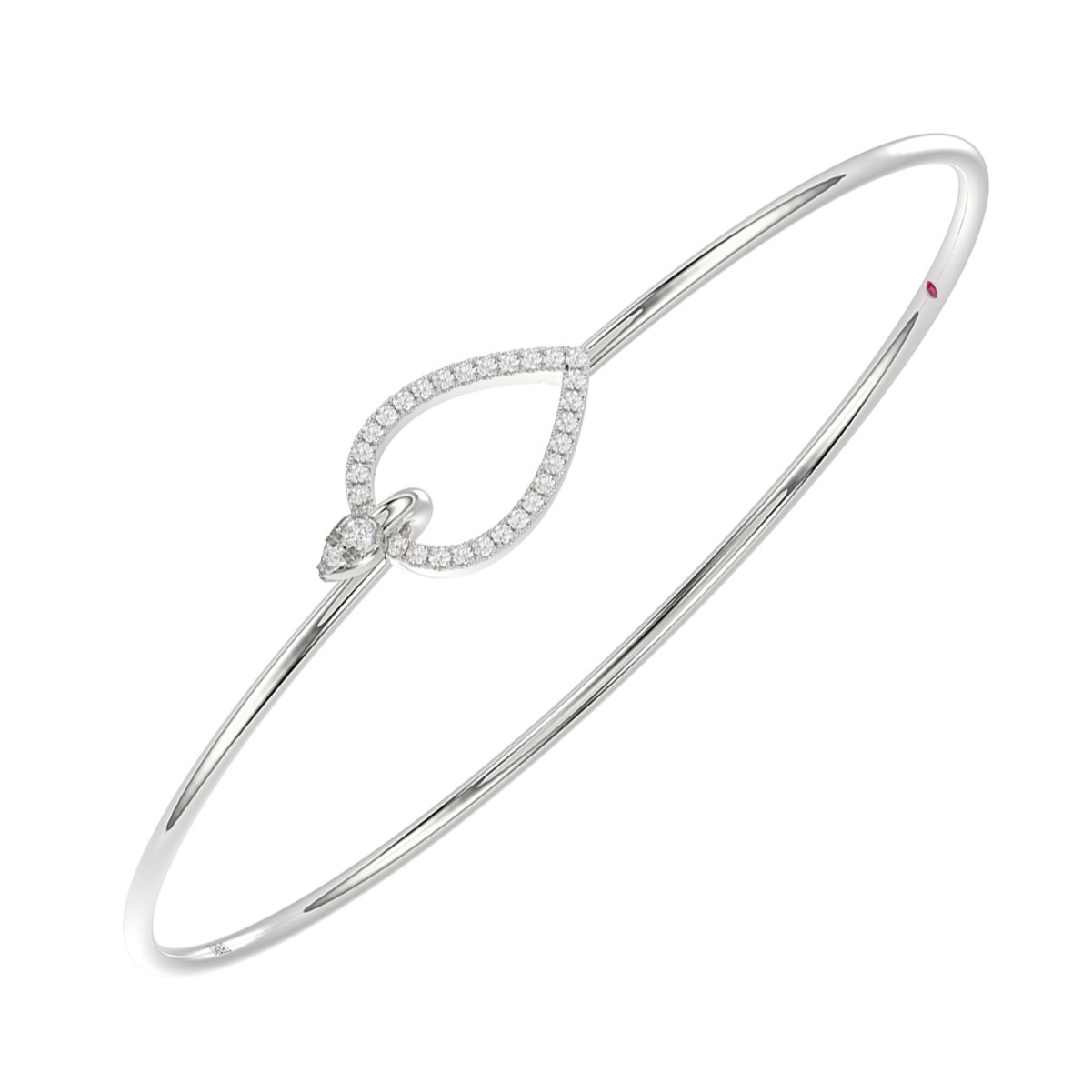 19223724_VA24841W-1201x1201.jpg 18K WHITE GOLD 1/5CT ROUND DIAMOND LADIES BANGLE - Image 1