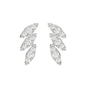 18K WHITE GOLD 1/5CT ROUND DIAMOND LADIES EARRINGS