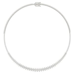 18K WHITE GOLD 4CT ROUND DIAMOND LADIES NECKLACE