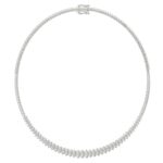 18K WHITE GOLD 4CT ROUND DIAMOND LADIES NECKLACE - Image 2