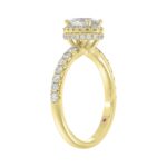 18K YELLOW GOLD 1 1/4CT ROUND/OVAL DIAMOND LADIES RING(CENTER STONE OVAL DIAMOND 3/4 CT) - Image 2