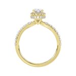 18K YELLOW GOLD 1 1/4CT ROUND/OVAL DIAMOND LADIES RING(CENTER STONE OVAL DIAMOND 3/4 CT) - Image 4