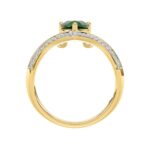 18K YELLOW GOLD 1 1/5CT ROUND/PEAR DIAMOND LADIES FASHION RING( CENTER STONE PEAR DIAMOND 1 CT) - Image 2