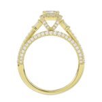 18K YELLOW GOLD 1 3/8CT ROUND/BAGUETTE/EMERALD DIAMOND LADIES RING(CENTER STONE EMERALD DIAMOND 3/4CT) - Image 4