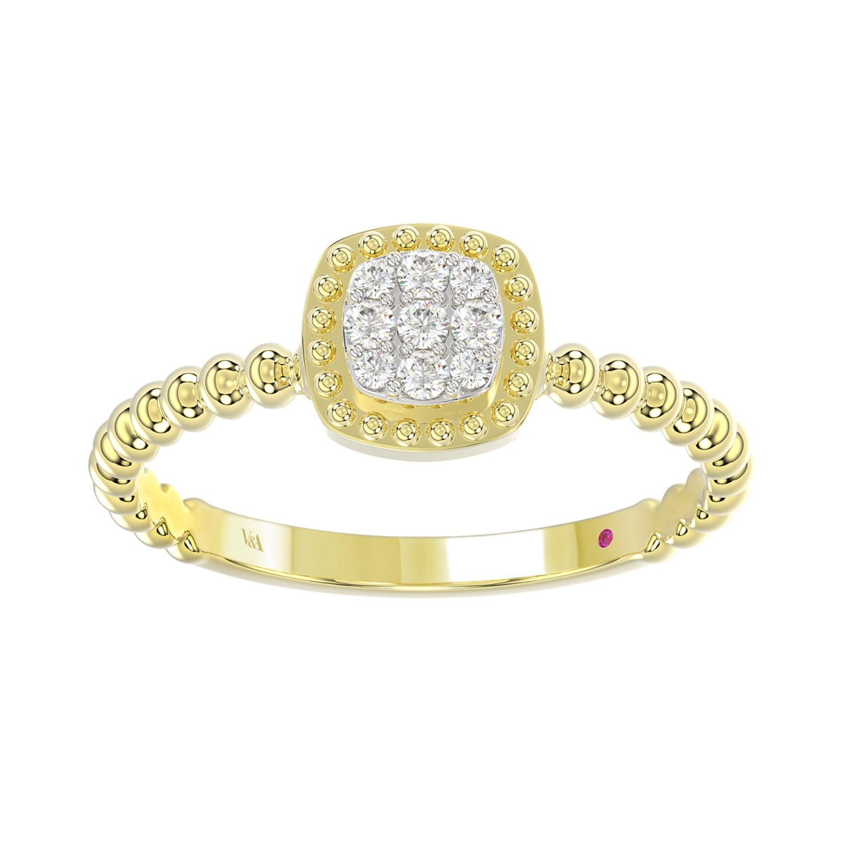 19223805_VA23832Y-1201x1201.jpg 18K YELLOW GOLD 1/10CT ROUND DIAMOND LADIES RING - Image 1