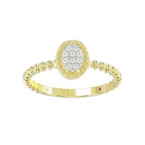 18K YELLOW GOLD 1/10CT ROUND DIAMOND LADIES RING