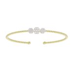 18K YELLOW GOLD 1/2CT ROUND DIAMOND LADIES BANGLE