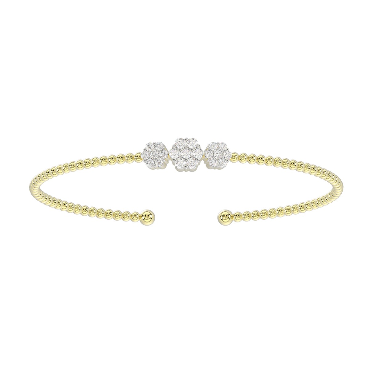 19223812_VA23759Y-1201x1201.jpg 18K YELLOW GOLD 1/2CT ROUND DIAMOND LADIES BANGLE - Image 1