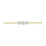18K YELLOW GOLD 1/2CT ROUND DIAMOND LADIES BANGLE - Image 4