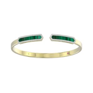 18K YELLOW GOLD 1/2CT ROUND DIAMOND LADIES BANGLE