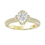 18K YELLOW GOLD 1/2CT ROUND DIAMOND LADIES SEMI MOUNT RING - Image 4