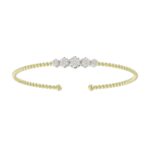 18K YELLOW GOLD 1/3CT ROUND DIAMOND LADIES BANGLE