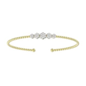 18K YELLOW GOLD 1/3CT ROUND DIAMOND LADIES BANGLE