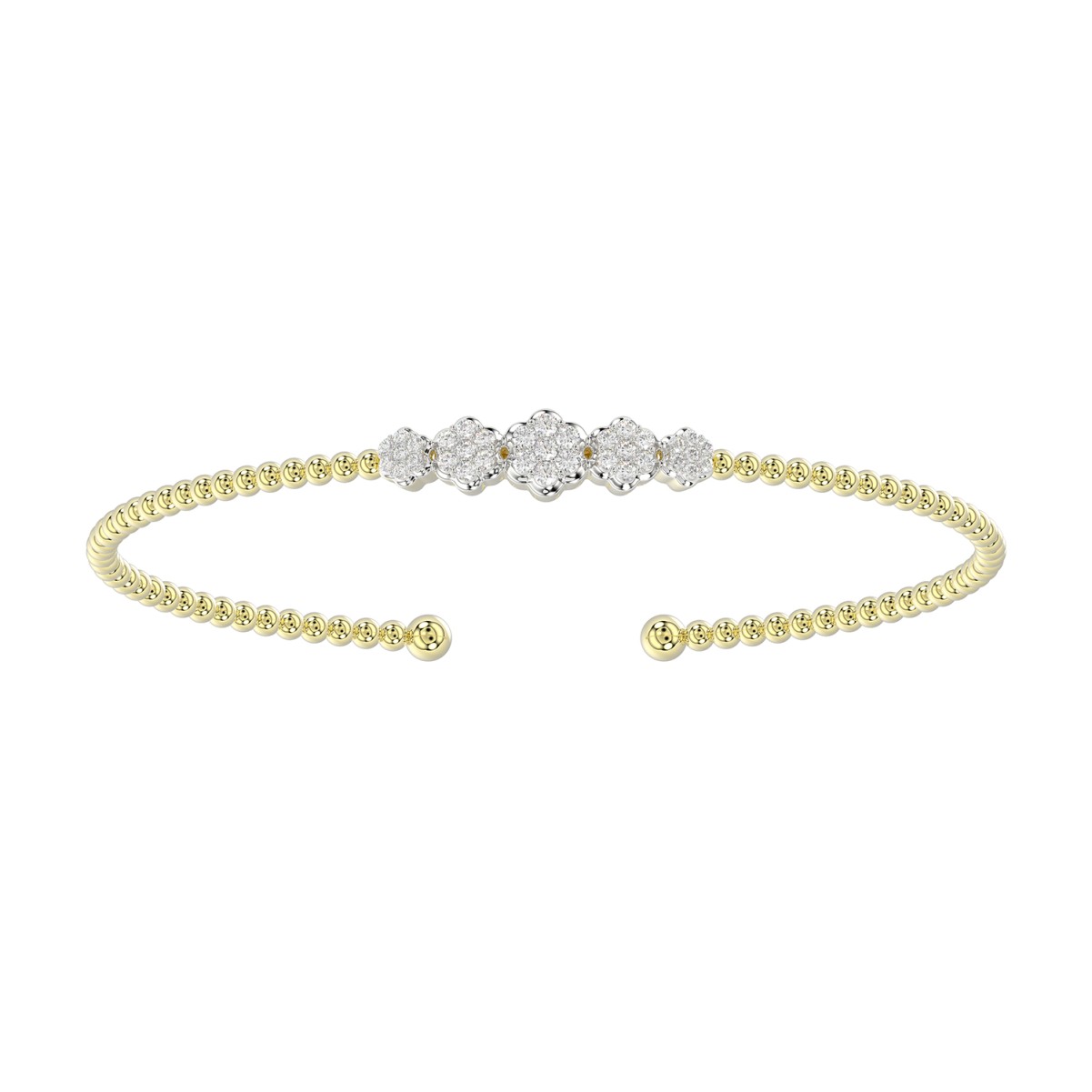 19223832_VA23744Y-1201x1201.jpg 18K YELLOW GOLD 1/3CT ROUND DIAMOND LADIES BANGLE - Image 1