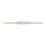 18K YELLOW GOLD 1/3CT ROUND DIAMOND LADIES BANGLE - Image 4