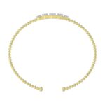 18K YELLOW GOLD 1/3CT ROUND DIAMOND LADIES BANGLE - Image 3