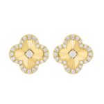 18K YELLOW GOLD 1/3CT ROUND DIAMOND LADIES EARRINGS