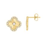 18K YELLOW GOLD 1/3CT ROUND DIAMOND LADIES EARRINGS - Image 2