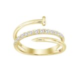 18K YELLOW GOLD 1/3CT ROUND DIAMOND LADIES FASHION RING