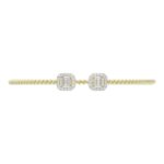 18K YELLOW GOLD 1/3CT ROUND/BAGUETTE DIAMOND LADIES BANGLE - Image 4