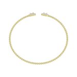 18K YELLOW GOLD 1/3CT ROUND/BAGUETTE DIAMOND LADIES BANGLE - Image 3