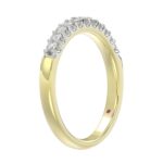 18K YELLOW GOLD 1/4CT ROUND DIAMOND LADIES BAND - Image 3