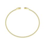 18K YELLOW GOLD 1/4CT ROUND DIAMOND LADIES BANGLE - Image 3