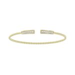 18K YELLOW GOLD 1/4CT ROUND DIAMOND LADIES BANGLE