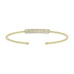 18K YELLOW GOLD 1/5CT ROUND DIAMOND LADIES BANGLE