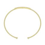 18K YELLOW GOLD 1/5CT ROUND DIAMOND LADIES BANGLE - Image 4