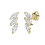 18K YELLOW GOLD 1/5CT ROUND DIAMOND LADIES EARRINGS - Image 3