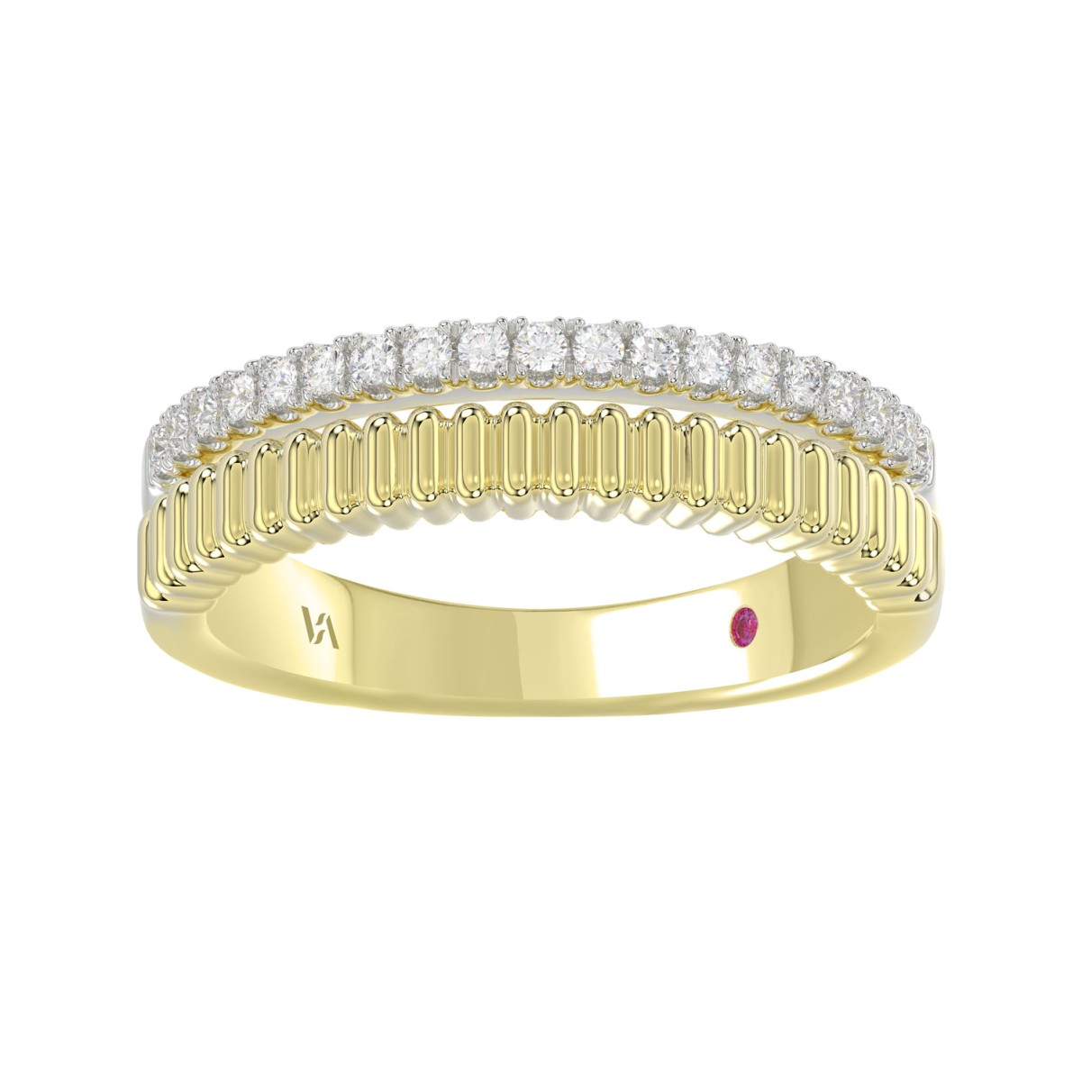 19223854_VA25568Y-1201x1201.jpg 18K YELLOW GOLD 1/5CT ROUND DIAMOND LADIES RING - Image 1