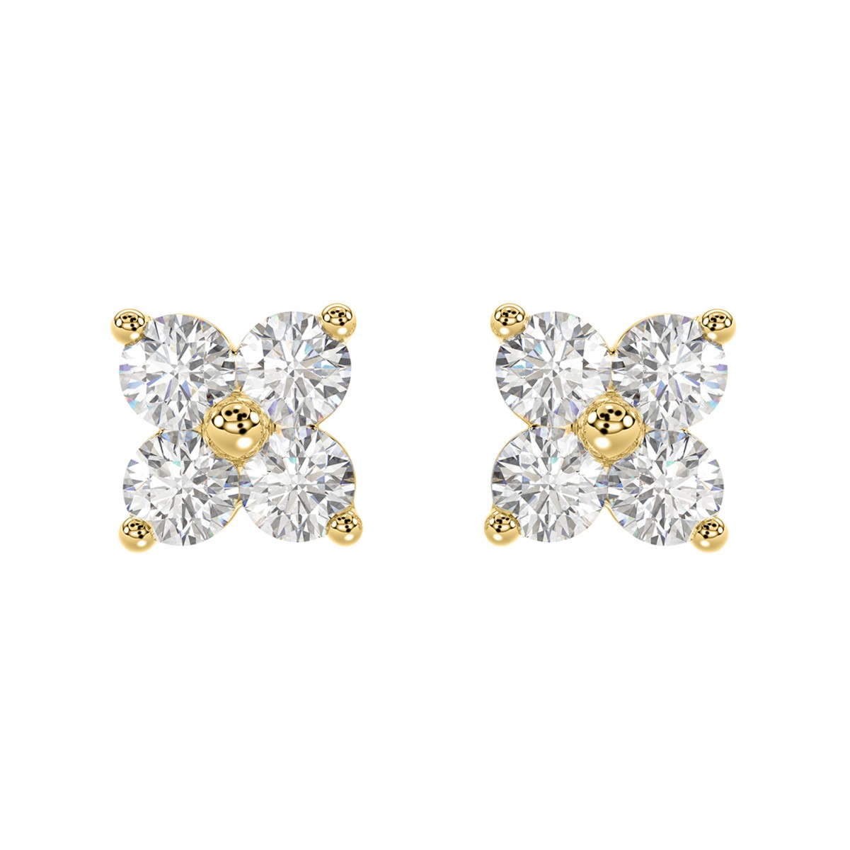 19223862_VA21741Y-1201x1201.jpg 18K YELLOW GOLD 1CT ROUND DIAMOND LADIES EARRINGS - Image 1
