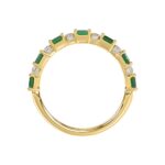 18K YELLOW GOLD 2CT ROUND/EMERALD DIAMOND LADIES BAND(COLOR STONE GREEN EMERALD DIAMOND 1 7/8CT) - Image 2