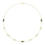 18K YELLOW GOLD 3/4CT ROUND DIAMOND LADIES NECKLACE (MIDNIGHT BLACK ENAMEL)