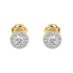 18K YELLOW GOLD 5/8CT ROUND DIAMOND LADIES EARRINGS